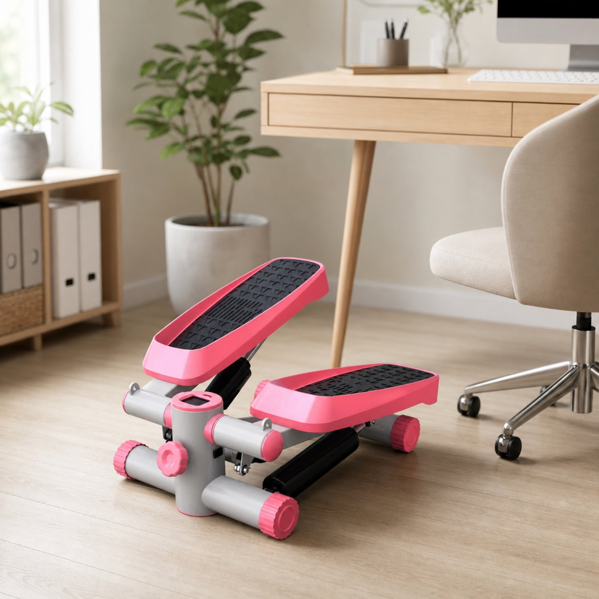 Compact Stepper Machine Foldable Stair Stepper with Display Slim Pedal Exerciser with Hydraulic Resistance Stable for Apartment Dwellers, Beginners, Office