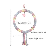 Rope Swing Parrot Swing Toy with Bells, Hoop Swing Perch for Budgie, Cockatiel, and Lovebird, Small Bird Cage Accessory