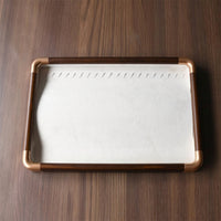 Jewelry Tray with Slots Rectangular Desktop Jewelry Display Lined for Vanity