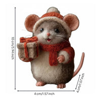 Lightweight Holiday Mouse Decoration Stocking Stuffer Gift Holiday Mouse Doll Cute Design for Holiday Decor, Tabletop Display