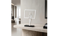 Abstract Figure Sculpture Modern Sculpture with Metal Frame Artistic Highlight Figurine for Bookshelf