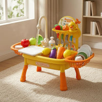 7 L Basin Duck Themed Toy Sink Detachable Legs Toy Sink Set