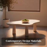 Minimalist aesthetic Fluffy FormShaped Low Table sturdy Wood Legs Fluffy FormShaped Centerpiece Small Space accommodating Living Room Furniture Modern Aesthetic for Apartment Dwellers, New Homeowners, Design aficionados, Lounge Area, Home, Indoor, Bedroom