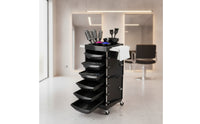 Multiple Drawers Hairstylist Rolling Trolley Large Capacity Barber Tool Trolley Strong Load-Bearing for Barbers, Barbershop, Spa