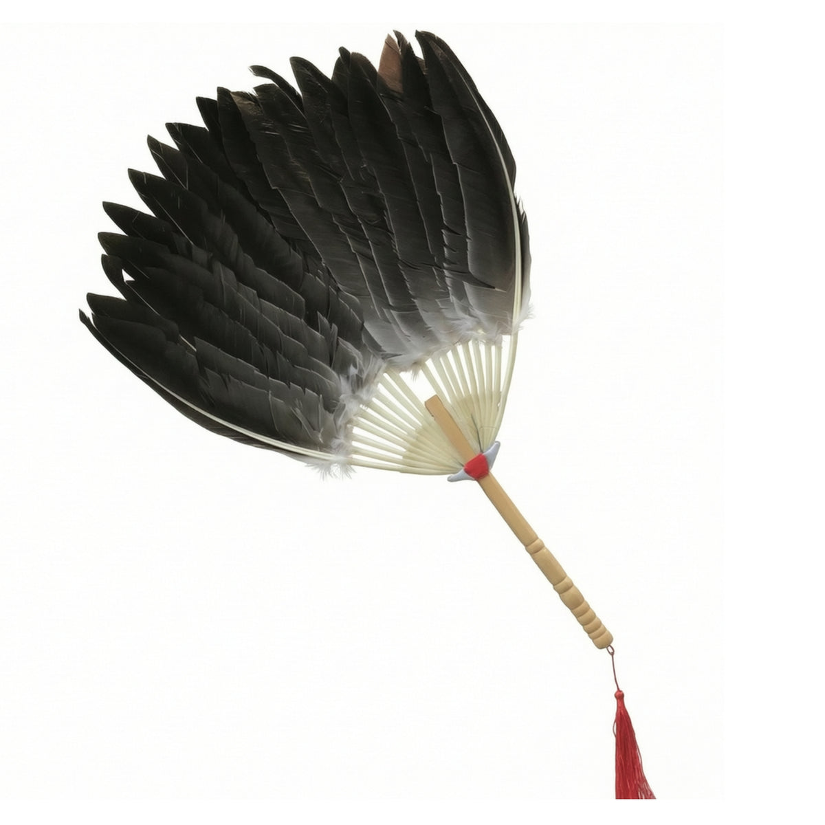 Handmade Goose Feather Fan Decorative Feather Fan Traditional Accessory Oversized for Performers, Cosplayers