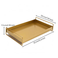Rectangular Serving Tray Easy to Clean Golden-Hued Grip Tray Spill Resistant