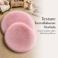 Dollhouse Miniature Plush Rugs for Sofa and Rocking Chair, Round and Square