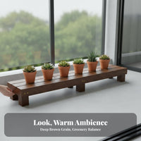 Indoor & Outdoor Use Tiered Wooden Flower Rack Freestanding Multi-Tier Plant Shelf Weather-Resistant Home Furnishing Space-Saving for Gardeners, Apartment Dwellers, Homeowners, Balcony, Garden, Living Room, Corner