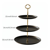 Elegant Design Multi-Level Fruit Platter Easy to Assemble Tiered Serving Platter Tool-without Tools Assembly 3-Tier Serving Stand Sturdy for Parties, Events, Weddings