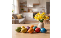 7 Pieces Realistic Wooden Easter Eggs Compact Painted Wooden Eggs Creative Ornaments Multi-Purpose for Spring Displays
