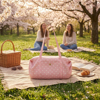 Dot Pattern Bag Slouchy Shoulder Bag with Exterior Pocket Versatile