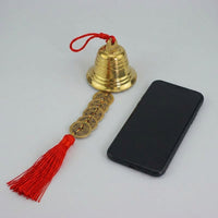 Hanging Small Brass Bells, Decorative Vintage 12cm Chime, Home Decoration Festival Wall Hanging Bells, Aged Brass Material