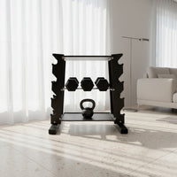 Stable Dumbbell and Kettlebell Storage Rack Space-Saving Heavy-Duty Dumbbell Rack Compact Weight Holder Multi-Tier for Home Gym