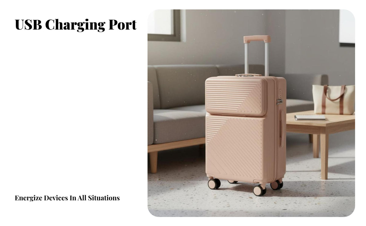 Built-in Combination Lock Front-Accessing Suitcase Retractable Handle Mount Wheel Carry-on Long-Lasting Luggage Lightweight for Travelers, Students, Adults, Vacation, Airport, Weekend Trip Getaway