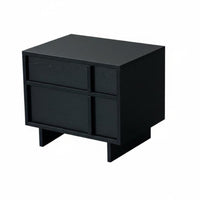 Minimalist Design Black Two-Drawer End Table Sturdy Construction Nightstand Long-Lasting Bedroom Furniture Multi-Purpose for Apartment Dwellers, Homeowners, College Students, Home, Living Room, Entryway, Office