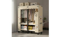 Easy Assembly Textile Storage Wardrobe Heavy Duty Foldable Wardrobe Dustproof Portable Clothes Closet Large Capacity for Renters