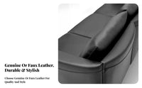 Genuine Leather Three-Seater Office Couch Minimalist Design 3-Seater Waiting Room Sofa Professional Appearance Reception Seating Thick Padding for Customers, Business Owners, Interior Designers, Lobby, Hospital, Airport