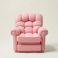 Miniature Sofa 3D-Printed Dollhouse Sofa Miniature Armchair Elegant Chair Compact for Collectors, Desktop Display, Craft Scenes