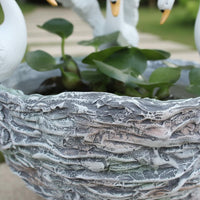 Swan Planter Hand Painted Swan Planter Pot Textured Finish Garden Decor for Yard, Patio