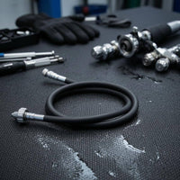 Knurled Coupling Regulator Maintenance Hose Metal Fittings Flexible Black Regulator Hose Threaded Tip