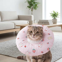 Head Cone for Pet Recovery, Padded Donut material with Drawstring, Comfortable Pet Cone for After Surgery, Adjustable Anti Bite