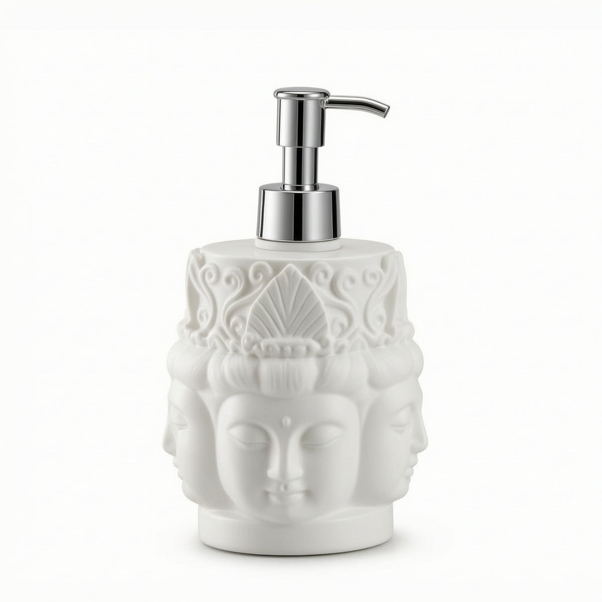Decorative Buddha Head Dispenser Tabletop Dispenser with Pump for Vanity