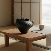 Minimalist Texture Vase Artistic Design Double Ear Flower Vase Neutral Tones Home Decor for Tea Room, Showroom