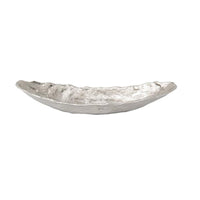 Boat-Shaped Tray Silver Tray with Hammered Texture Modern Fruit Dish for Shelf