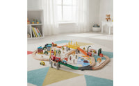 Electric Toy Train with Wooden Tracks Multiple-Piece Wooden Train Track Set DIY for Home