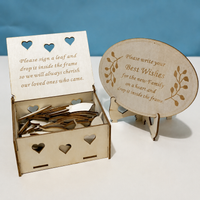 Wedding Drops Tree-shaped Wooden Guest Book for Wedding Reception, 30x30cm