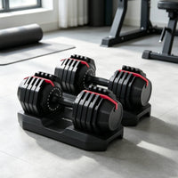 Quick-Adjust Adjustable Dumbbell Set with Storage Base 1-Second Adjustable Dumbbell Pair One-Hand Dumbbells with Base Non-Slip for Fitness Enthusiasts, Home Gym, Strength Training