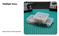 Transparent Lid Multicompartment Component Box High visibility Parts Case Adjustable Dividers Storage Container space-saving Design for DIY hobbyists, Technicians, Workshop, Home Organization, Craft Room, work location