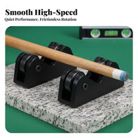 2 Pieces Low Friction Rollers Pool Cue Straightness Checker Double-Wheel Design Cue Shaft Straightness Tool Quick and Accurate