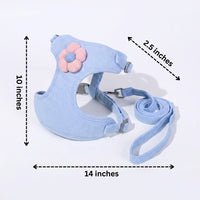 Cat Harness and Leash Set with Decorative Vest, Breathable Mesh Walking Harness and Non-Retractable Lead for Safe Outdoor Cat Walking Use