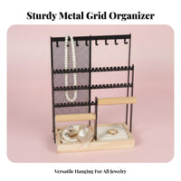 Earring Holder Mesh Rack Easy Assembly Jewelry Display Rack Necklace and Earring Holder Rust-Resistant Necklace Bracelet Tree