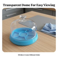 Prevents Part Loss Watch Movement Tray with Dust Cover Multi-Compartment Watch Parts Tray with Dome Lid for Jewelers, Craft Room