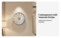 Non-Ticking Luxury Shell Face Clock Quartz Movement Silent Wall Clock Easy to Install for Homeowners, Gift Givers, Bedroom, Hallway, Kitchen