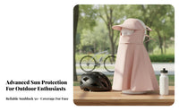 Full Face Sun Face Covering UPF 50+ Ice Silk Cooling Face Guard Protection Hat Face Covering Breathable Sun Hat with Neck