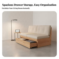 Japanese aesthetic Armless foundation Sofa with Storage Sturdy Construction Armless 2-Seater Bench Easy Assembly Indoor Furniture Ergonomic Design for Apartment Dwellers, Minimalists, Office Workers, Living Room, Lounge Area, Bedroom, Entryway