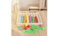Wooden Color Sorting Toy Child-Centered Sorting Toy with Tongs Educational Hands-on for Toddlers, Preschoolers, Kids, Home