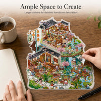 Quemai 6.0 Chinese Style 3D Diorama Stickers for DIY Miniature Landscape Art