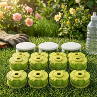 12 Pieces Pre-Wound String Trimmer Spool with Cap Compatible Trimmer Line and Cap Cover Set Spare Vegetation Eater Spool Replacement Twisted for Homeowners, Gardeners, Lawn Edging, Yard Cleanup