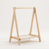 Folding Clothes Rack Solid Wood Wooden Garment Rack Minimalist Furniture for Kids, Nursery, Playroom