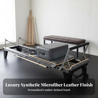 Pilates Reformer Bed Multi-Functional Aluminum Pilates Reformer Full-Body Workout Core Training Machine for Fitness Enthusiasts, Beginners, Gym