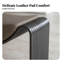 Italian Inspired M-Shaped Vanity Stool Modern Minimalist Design Indoor Seating fashion-forward design Ottoman Upholstered for Interior Designers, Apartment Dwellers, Living Room, Entryway, Walk-in Closet, Home Office