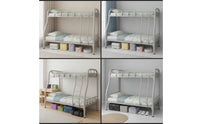 Metal Bunk Bed Space-Saving Bunk Bed with Guardrails Reinforced Furniture for Students, Teens, Dormitory, Shared Bedroom