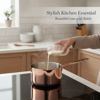 Thickened Rose Gold Saucepan with Scale for Baby Food, Butter Melting, and Oil Heating