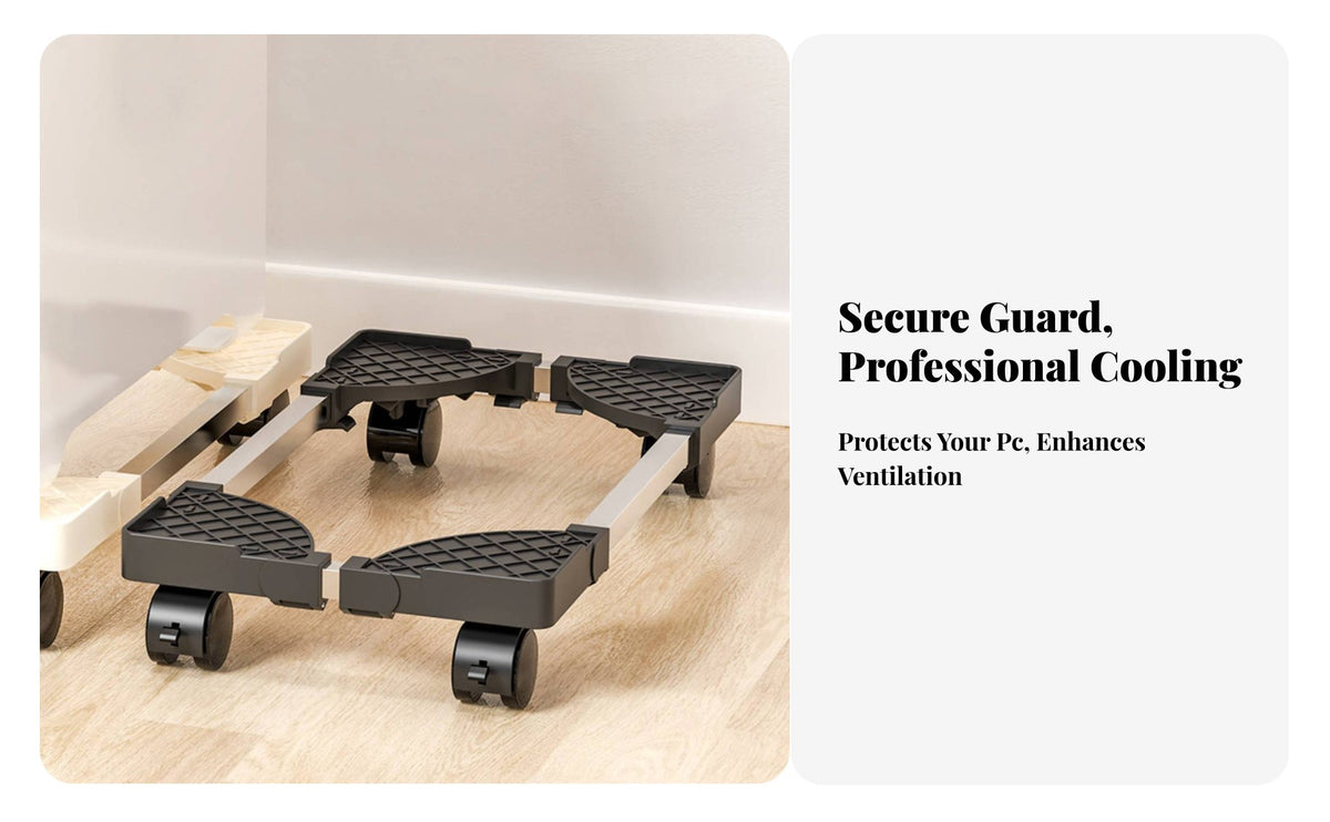 Movable Computer Chassis Stand Locking Caster Wheels Adjustable Computer Chassis Stand Adjustable PC Case Stand Lockable Casters