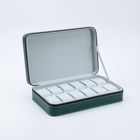 PU Leather Watch Case with 12 Slots Dust-Proof Watch Box with 12 Slots Zip-Around Organizer Hard-Shell for Enthusiasts, Dresser, Travel, Showroom