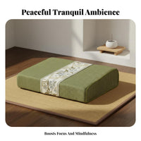 Removable Washable Cover Zen Meditation Pad Breathable Linen Textile Meditation Floor Cushion Ergonomic Design for Home, Bedroom